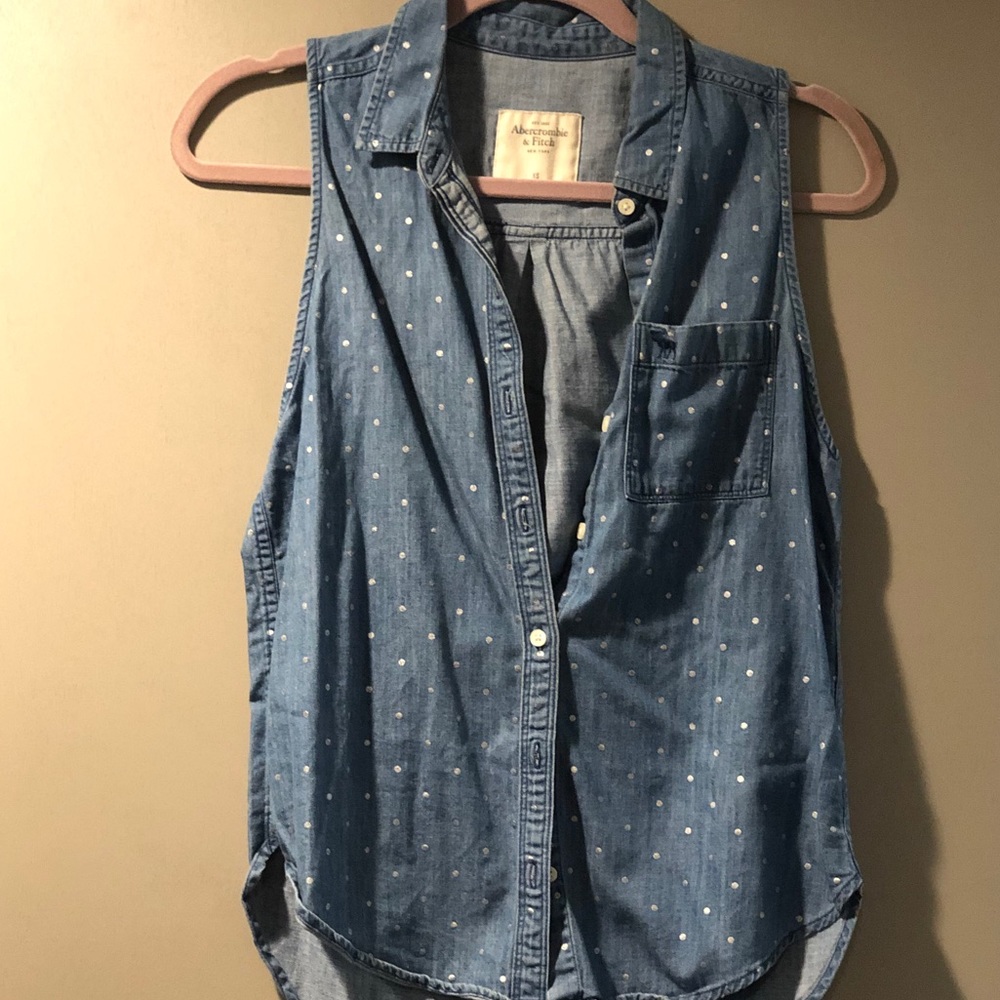 Abercrombie Button down Jean shirt sleeve less